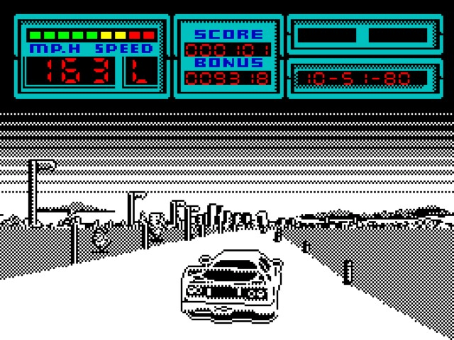 Crazy Cars II title screen for ZX Spectrum